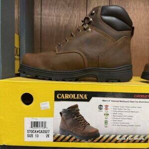 Carolina Men's 6" Internal MetGuard Steel Toe Work Boots - Size 13 2E